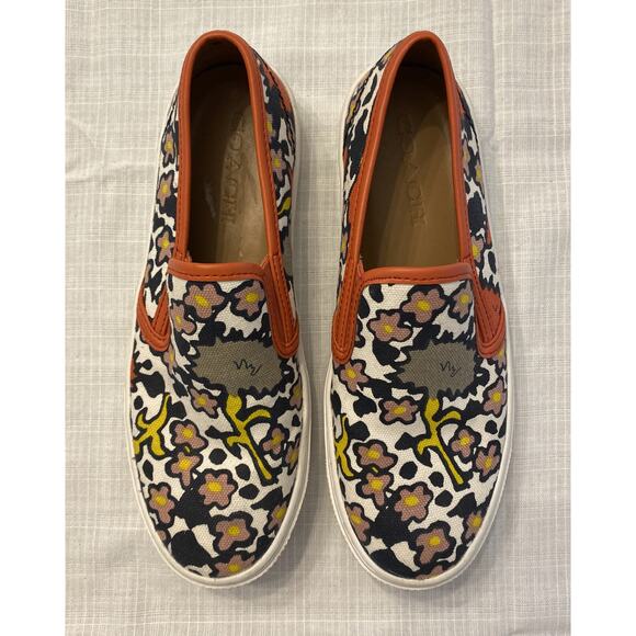 Coach Shoes - Coach Cameron Women’s White Print Slip On Slides Size 6.5 EUC